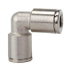 Riegler L-connector »metallica«, for hose outer ø 3, nickel-plated brass. 130090