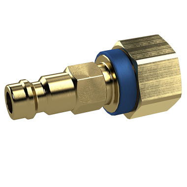 Riegler Distinctive nipple NW 5, brass plain, G 1/4 IG, blue 137204