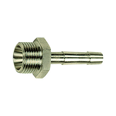 Riegler Screw-in hose nozzle, G 3/8 a., for hose LW 8, nickel-plated brass. 111431