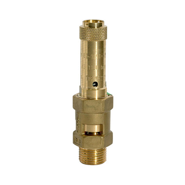 Riegler Safety valve, brass, G 2, set pressure 8.1 bar 206502