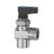 Riegler Angle mini ball valve, panel mounting, MS chrome-plated, G 1/8 IG 103360