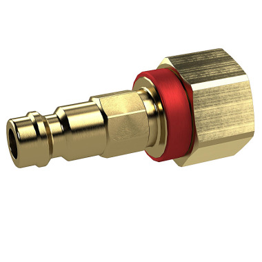 Riegler Distinctive nipple NW 5, brass plain, G 1/4 IG, red 137236