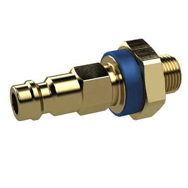 Riegler Distinctive nipple NW 5, brass plain, G 1/8 AG, blue 137003