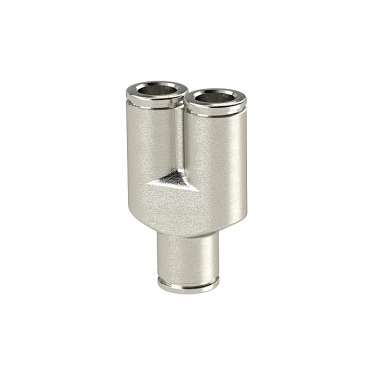 Riegler Y-connector »metallica«, for hose outer ø 8, nickel-plated brass. 129846