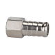 Riegler Screw-on hose nozzle, G 1/8 i., for hose LW 10, nickel-plated brass. 111489