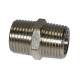 Riegler Double threaded nipple R 3/8 a., R 3/8 a., SW 22, nickel-plated brass 100835