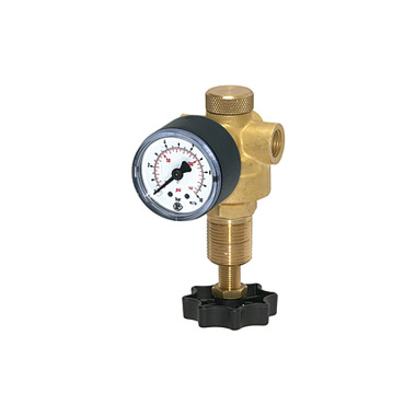 Riegler Pressure regulator for water, pressure gauge, G 1/4, 0.5 - 10 bar 101308