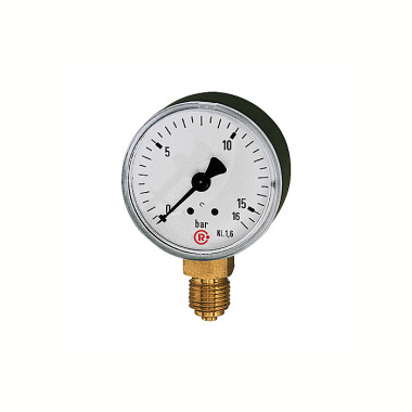 Riegler Standard pressure gauge, plastic housing, G 1/8 bottom, 0 - 1.6 bar, Ø 40 101681