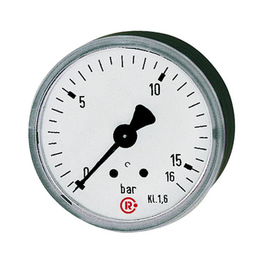 Riegler Standard pressure gauge, rear centric, G 1/8, 0 - 6 bar, Ø 40 101730