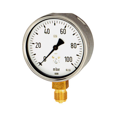 Riegler Capsule pressure gauge, radial bottom, G 1/2, -60 / 0 mbar, Ø 100 102538