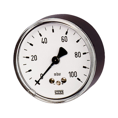 Riegler Capsule spring pressure gauge, G 1/4 rear centric, 0 - 250 mbar, Ø 63 102552