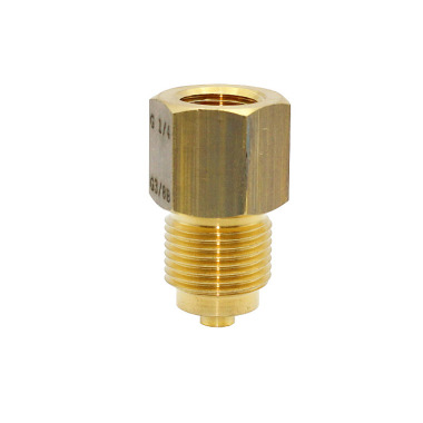 Riegler Pressure gauge connection nipple, brass, G 1/8 female, G 1/4 male 102625