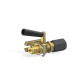 Riegler Pressure gauge shut-off valve, male thread - clamping sleeve, plain brass, G 1/2 102657