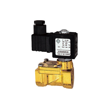 Riegler 2/2-solenoid valve,NC,pilot operat., 24V DC,8W,FKM,G1/2,0.2-16bar 102939