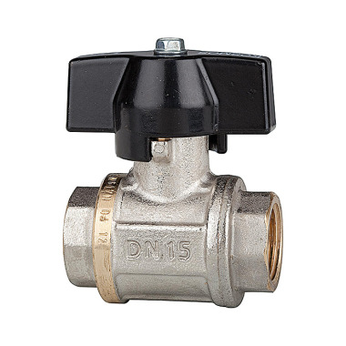 Riegler Ball valve heavy duty, wing handle, IG/IG, nickel-plated brass, G 1/4 103287