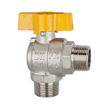 Riegler Rectangular ball valve, nickel-plated brass, ET/ET, R 1/2 103316