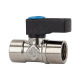 Riegler Mini ball valve, Rotating handle, nickel-plated brass, G 1/8 IT 103319