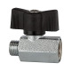 Riegler Mini ball valve, sandblasted, nickel-plated brass, wing handle, G 1/4 IG/AG 103330