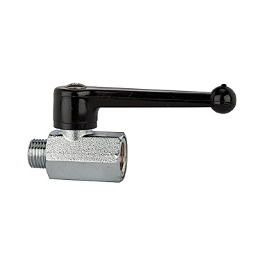 Riegler Mini ball valve, Sand blasted, Manual lever, G 1/4 IT/ET 103336