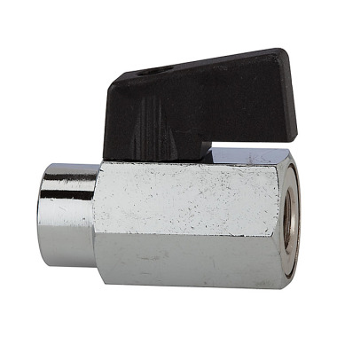 Riegler Mini ball valve, smooth surface, nickel-plated brass, G 1/8 IG, DN 8 103339