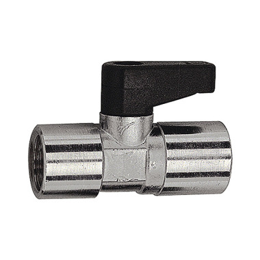 Riegler Mini ball valve with rotary handle, nickel-plated brass, Rp 1/4 IG 103348