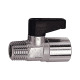 Riegler Mini ball valve with rotary handle, nickel-plated brass, R/Rp 1/8 AG/IG 103351