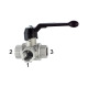 Riegler 3-way ball valve, standard, L-bore, nickel-plated brass, Rp 1/4, DN 8 103375