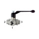 Riegler 3-way ball valve, L-hole, nickel-plated brass, Rp 1/4, DN 8 103383