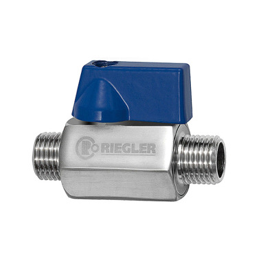 Riegler Mini ball valve, stainless steel 1.4401, AG/AG, G 1/2, DN 15 103497