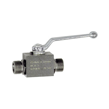 Riegler Ball valve, high pressure version, light series, steel, M12x1,5 103498