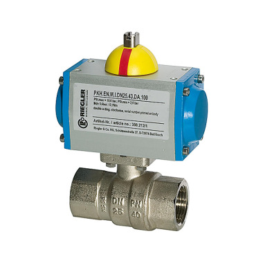 Riegler Brass ball valve, pneumatic actuator double-acting, Rp3/4 L=116 103524