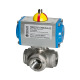 Riegler Stainless steel ball valve, Pneumat. actuation drive, L-hole 103614