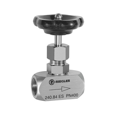 Riegler Needle valve, stainless steel 1.4571, G 1/8, DN 4, PN max. 400 bar 103768