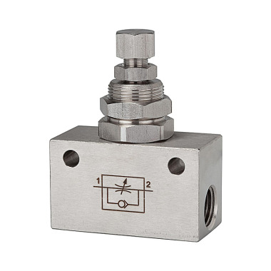 Riegler Throttle check valve, in block form, stainless steel 1.4404, G 1/8 103807