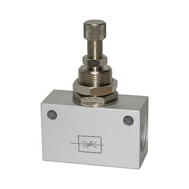 Riegler Throttle valve, in block shape, Anodised aluminium, G 1/2 103812