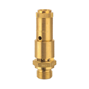 Riegler Safety valve DN10, brass, G 3/8, set pressure 0.25 bar 104406