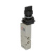 Riegler 5/2-way valve, manual rotary lever short, monostable, G1/8 2 switching positions. 106431