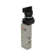 Riegler 5/2-way valve, manual rotary lever long, monostable, G1/8 2 switching positions. 106435