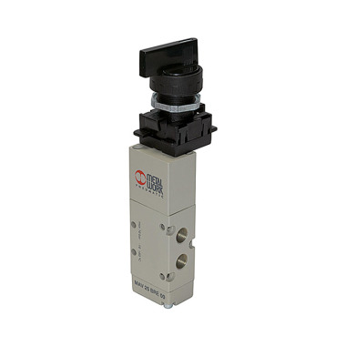 Riegler 5/2-way valve, manual rotary lever long, bistable, G 1/8, 2 switching positions. 106436