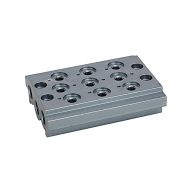 Riegler Multiple base plate for directional valves, 4 valve positions, G 1/8 106624