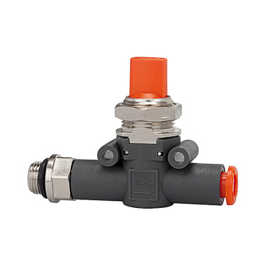 Riegler Shut-off valve, thread (inlet) - pipe (outlet), G1/8, pipe6 106833