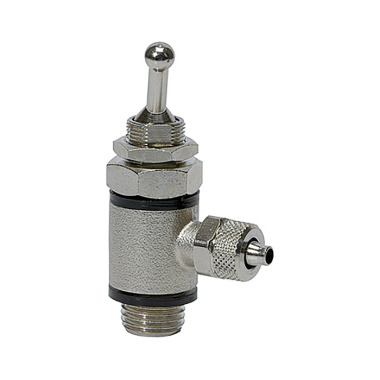 Riegler 2/2-way toggle lever valve, both sides, Quick connector, G 1/8 107010