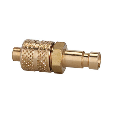 Riegler Nipple for couplings I.D. 2.7, bright brass, for hose 5x3 107081