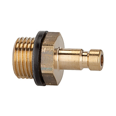 Riegler Nipple for couplings NW 2.7, plain brass, M5 AG, SW 7 107083