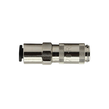 Riegler Quick release coupling NW 2.7 MS nickel-plated, push-in connection 4 mm 107096