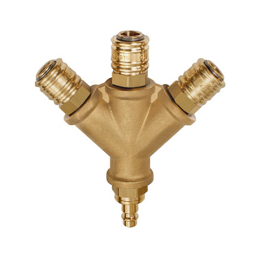 Riegler Distributor, 3 quick release couplings NW7.2, nipple NW7.2-7.8 G3/8 107270