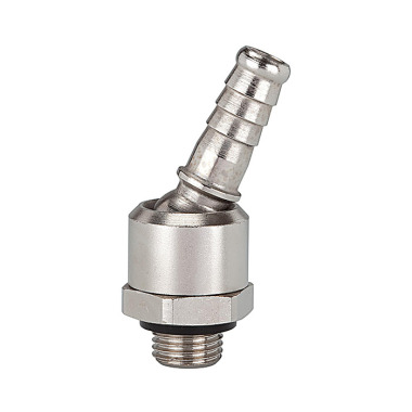 Riegler Hose nozzle, nickel-plated brass, rotatable, G 1/4 AG, LW 10 107325