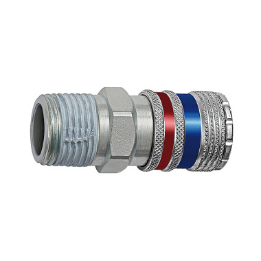 Riegler Safety coupling NW 7.6, steel/brass galvanized, R 1/4 AG 107589