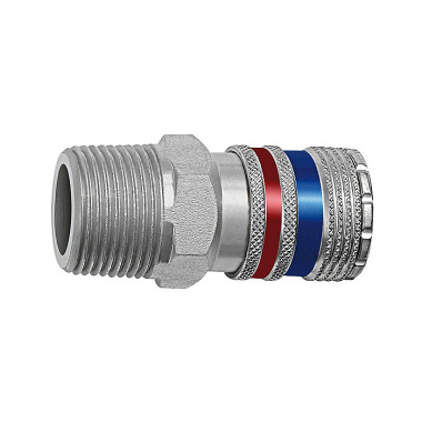 Riegler Safety coupling I.D. 10, Steel / brass galvanised, R 3/8 ET 107615