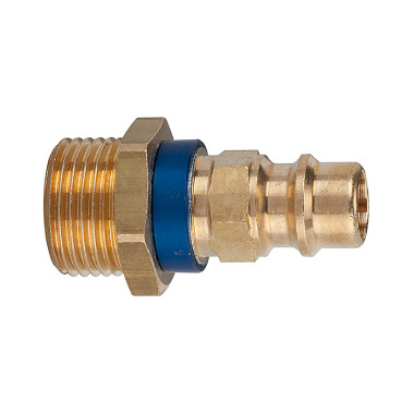 Riegler Distinctive nipple NW 7.8, brass plain, G 3/8 AG, blue 107690